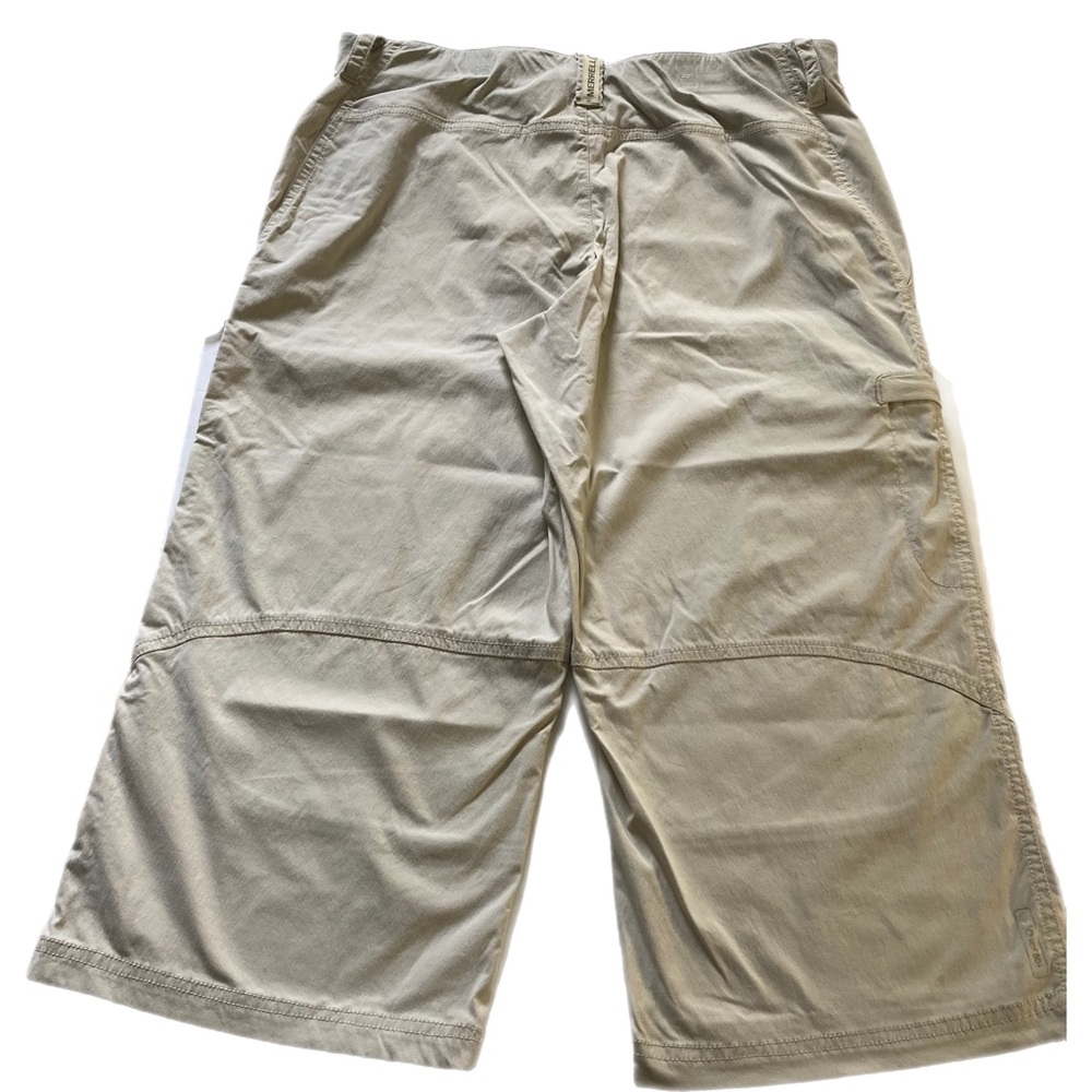 Merrell Womens Pants size 8 Cropped Capri Opti-wick UPF 50+ Zipper Pockets Beige - Picture 2 of 13